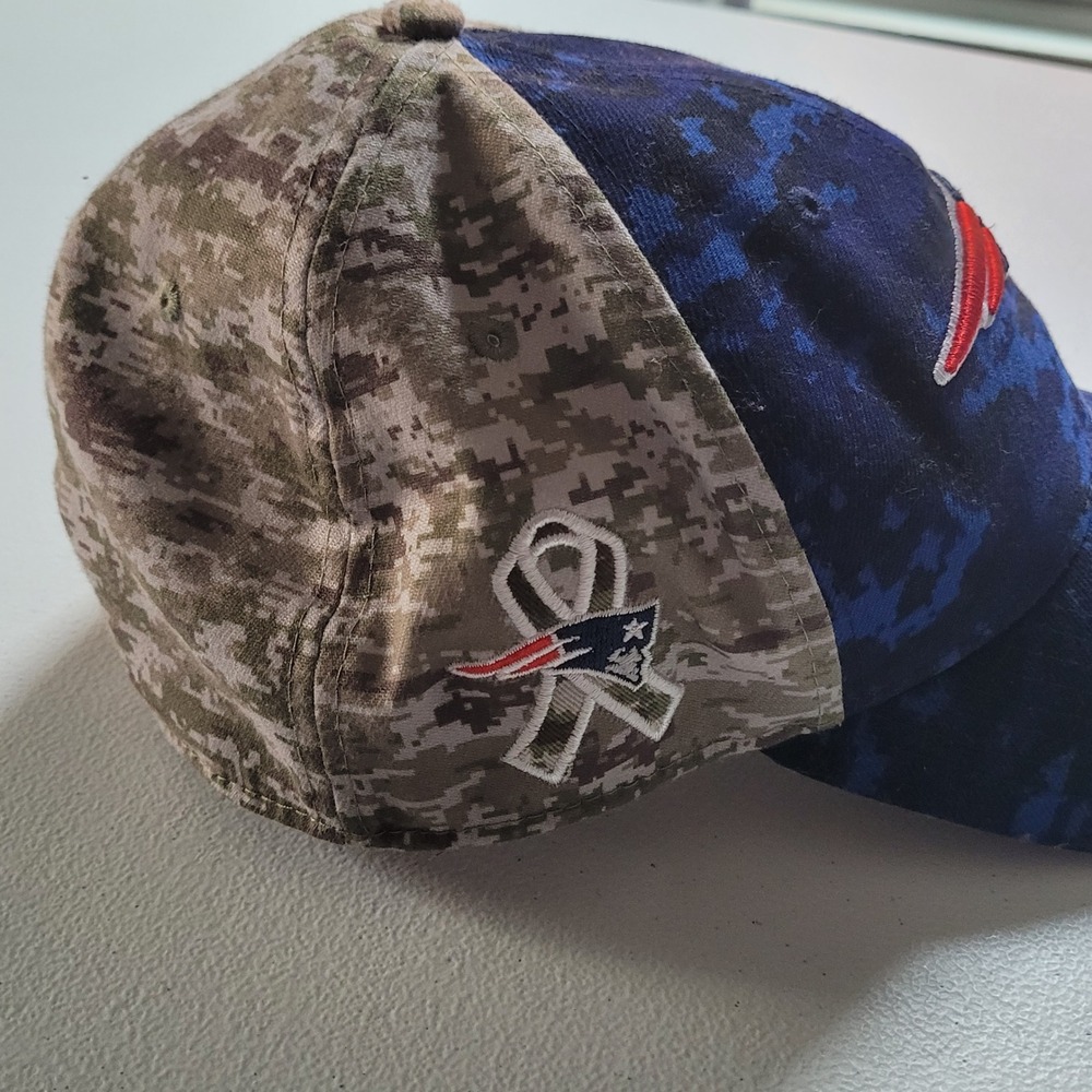 New England Patriots Hat Cap Fitted Medium Large New Era 39THIRTY Mens Camo - Picture 4 of 9
